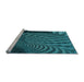 Sideview of Machine Washable Transitional Dark Turquoise Green Rug, wshpat865lblu