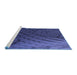 Sideview of Machine Washable Transitional Royal Blue Rug, wshpat866blu