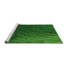 Sideview of Machine Washable Transitional Deep Emerald Green Rug, wshpat866grn