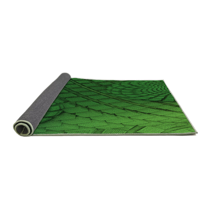 Thickness of Patterned Deep Emerald Green Rug, pat866grn