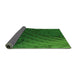 Thickness of Patterned Deep Emerald Green Rug, pat866grn