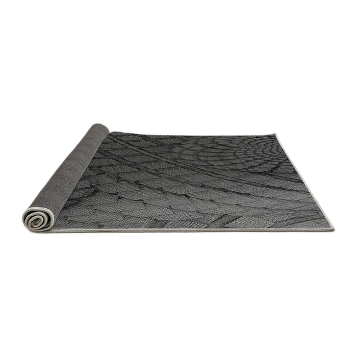 Thickness of Patterned Charcoal Black Rug, pat866gry
