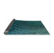 Thickness of Patterned Deep Teal Green Rug, pat866lblu