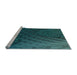 Sideview of Machine Washable Transitional Deep Teal Green Rug, wshpat866lblu