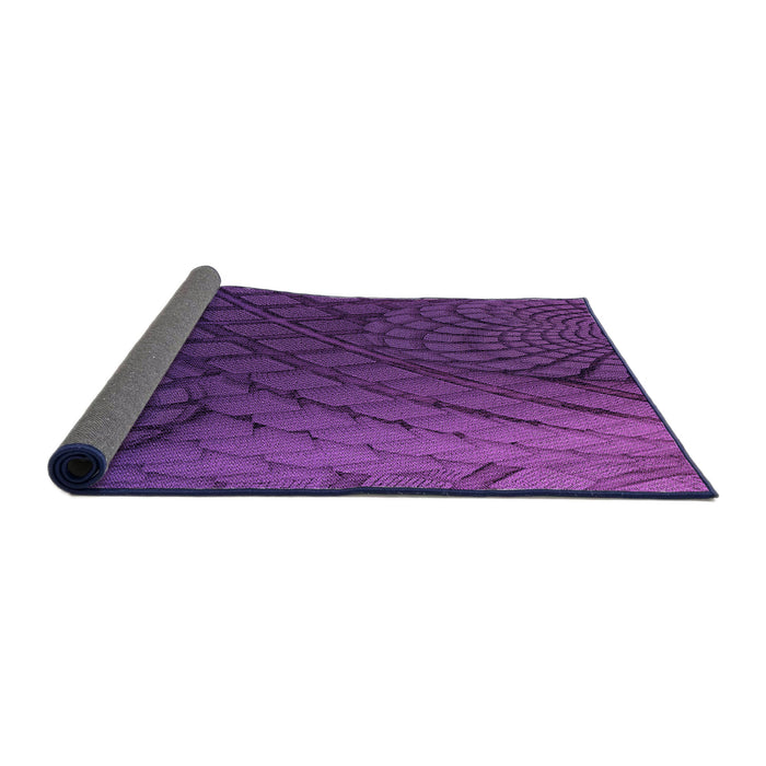 Thickness of Patterned Dark Orchid Purple Rug, pat866pur