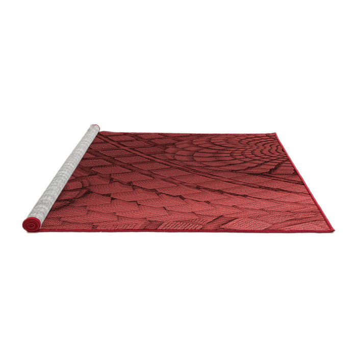 Sideview of Machine Washable Transitional Crimson Red Rug, wshpat866rd