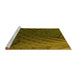 Sideview of Machine Washable Transitional Dark Yellow Green Rug, wshpat866yw