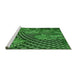 Sideview of Machine Washable Transitional Deep Emerald Green Rug, wshpat867grn