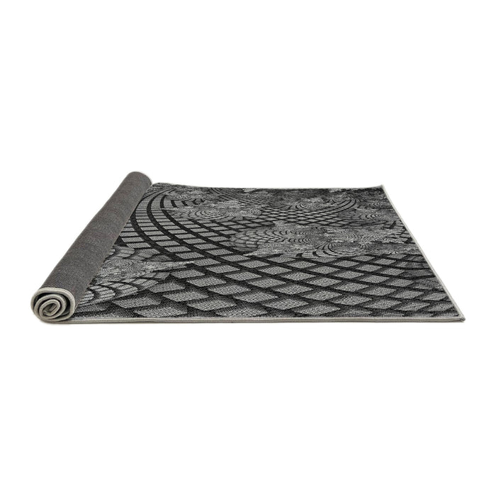 Thickness of Patterned Gunmetal Gray Rug, pat867gry