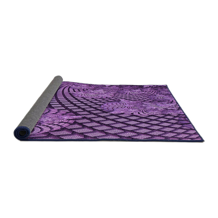Thickness of Patterned Purple Rug, pat867pur