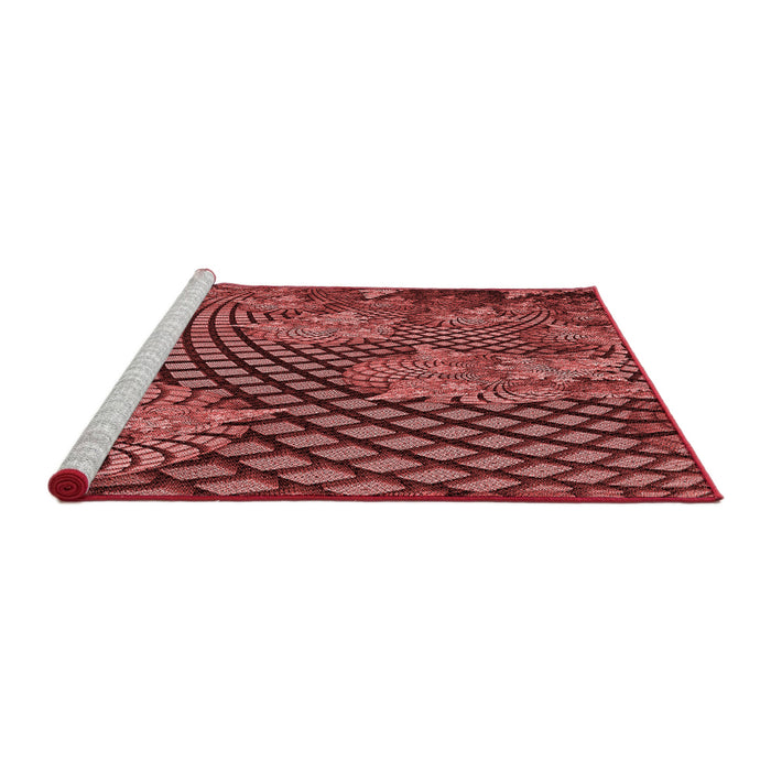 Sideview of Machine Washable Transitional Cranberry Red Rug, wshpat867rd