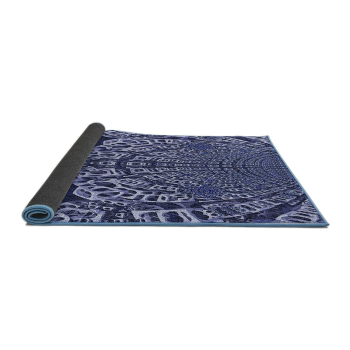 Thickness of Patterned Sky Blue Rug, pat868blu