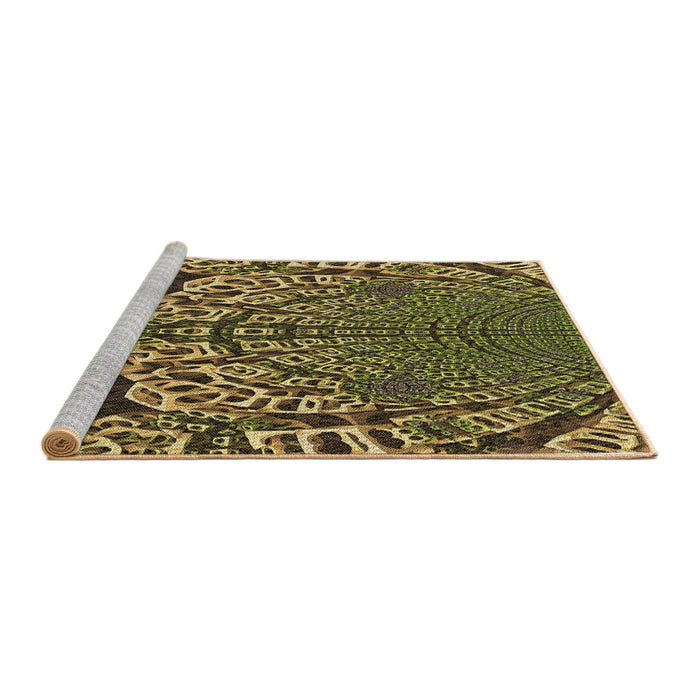 Sideview of Machine Washable Transitional Brown Rug, wshpat868brn