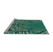 Sideview of Machine Washable Transitional Mint Green Rug, wshpat868lblu