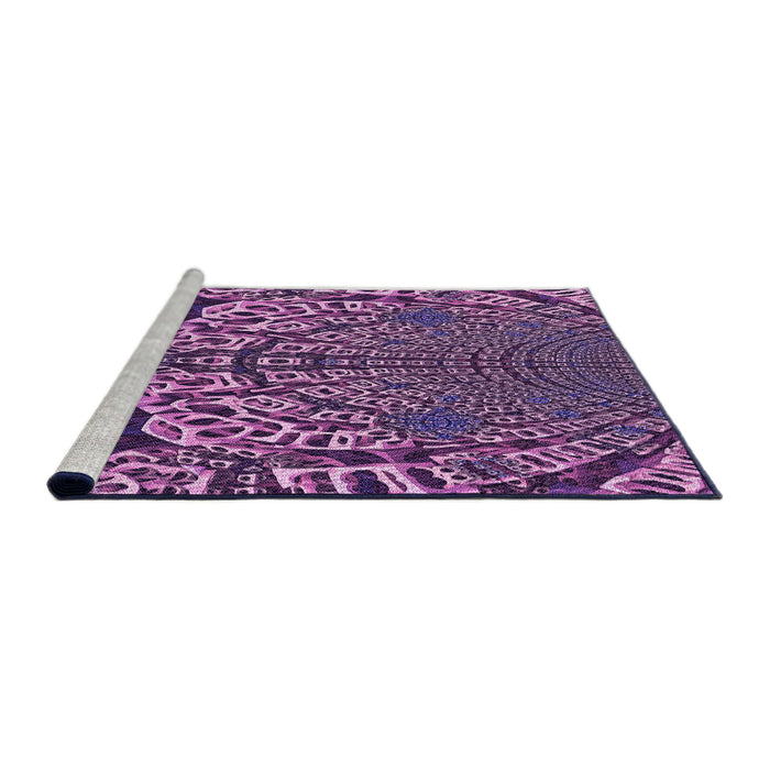 Sideview of Machine Washable Transitional Orchid Purple Rug, wshpat868pur