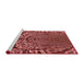 Sideview of Machine Washable Transitional Cranberry Red Rug, wshpat868rd