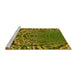 Sideview of Machine Washable Transitional Green Rug, wshpat868yw