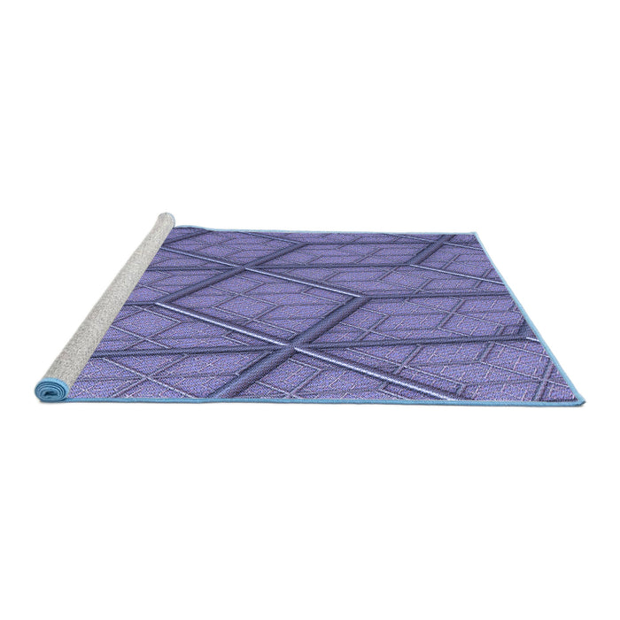 Sideview of Machine Washable Transitional Deep Periwinkle Purple Rug, wshpat869blu
