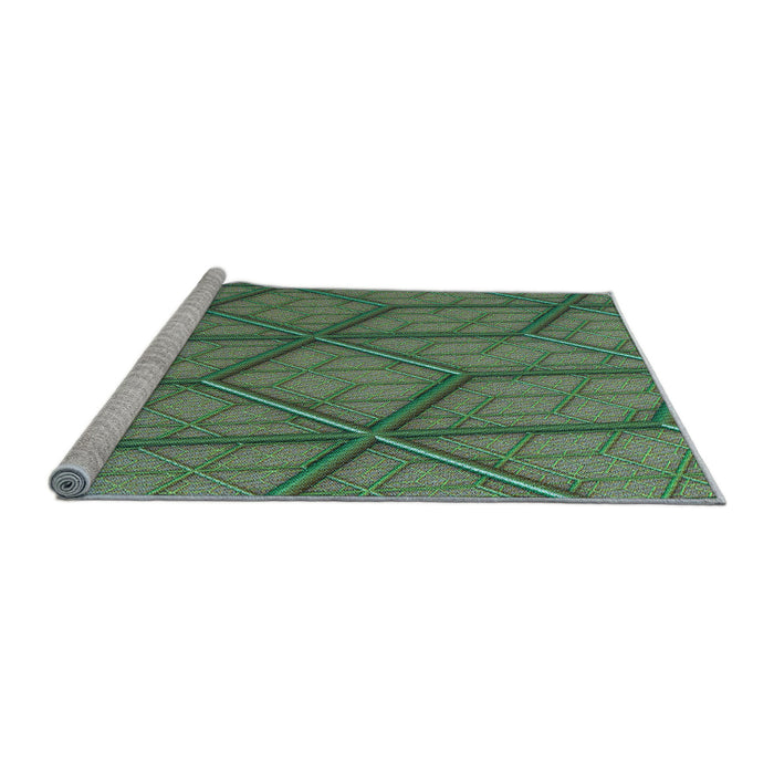 Sideview of Machine Washable Transitional Dark Olive Green Rug, wshpat869lblu