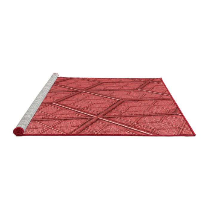 Sideview of Machine Washable Transitional Red Rug, wshpat869rd
