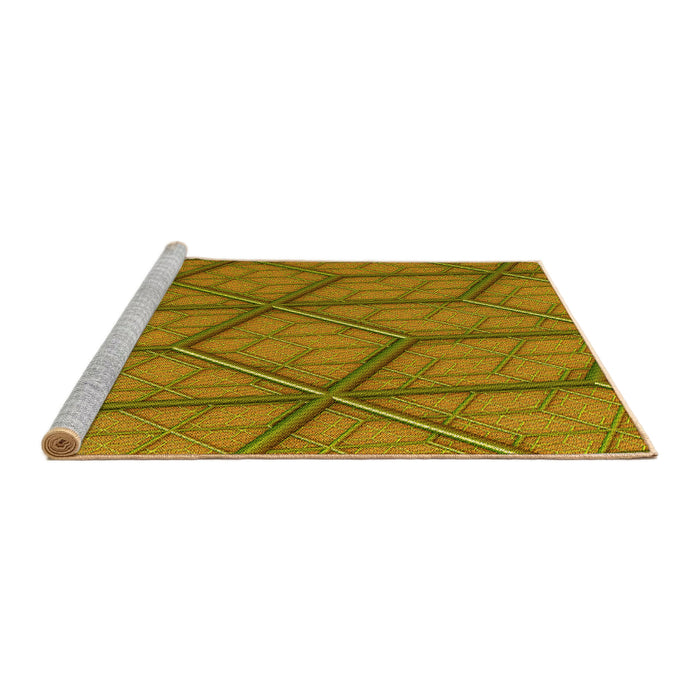 Sideview of Machine Washable Transitional Mahogany Brown Rug, wshpat869yw