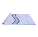 Sideview of Machine Washable Transitional Denim Blue Rug, wshpat87blu