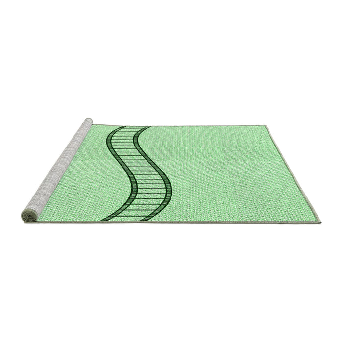 Sideview of Machine Washable Transitional Mint Green Rug, wshpat87grn