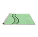 Sideview of Machine Washable Transitional Mint Green Rug, wshpat87grn
