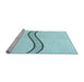 Sideview of Machine Washable Transitional Diamond Blue Rug, wshpat87lblu