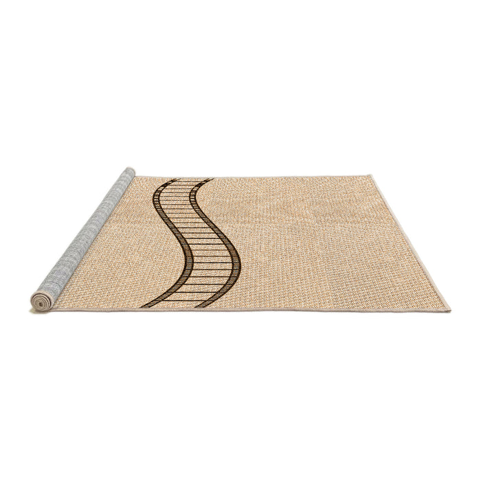 Sideview of Machine Washable Transitional Moccasin Beige Rug, wshpat87org