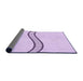 Thickness of Patterned Bright Lilac Purple Rug, pat87pur