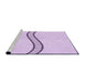 Sideview of Machine Washable Transitional Bright Lilac Purple Rug, wshpat87pur
