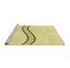 Sideview of Machine Washable Transitional Yellow Rug, wshpat87yw