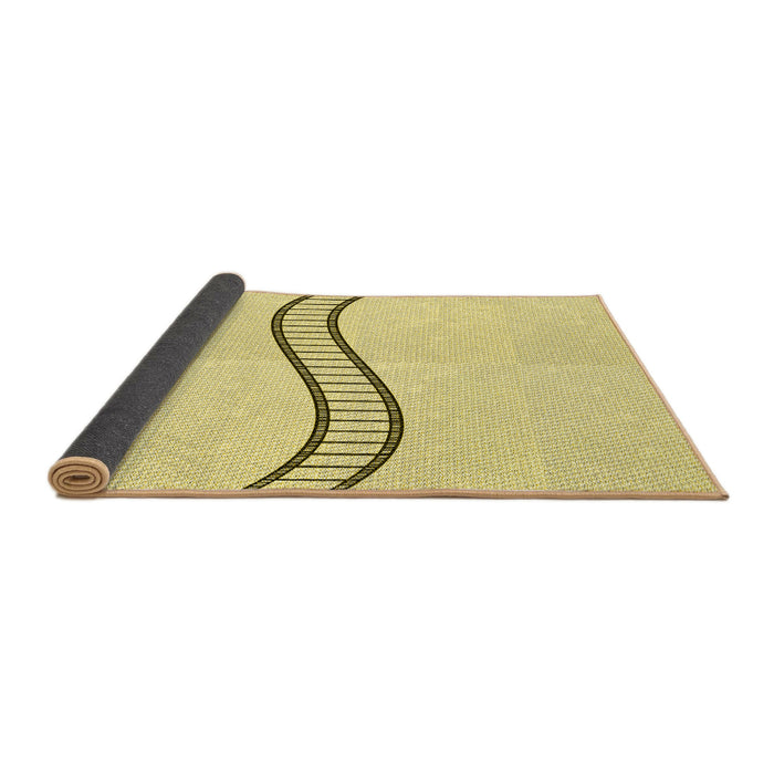 Thickness of Patterned Yellow Rug, pat87yw