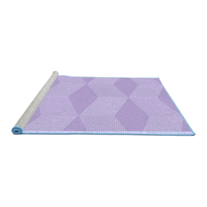 Sideview of Machine Washable Transitional Purple Mimosa Purple Rug, wshpat870blu