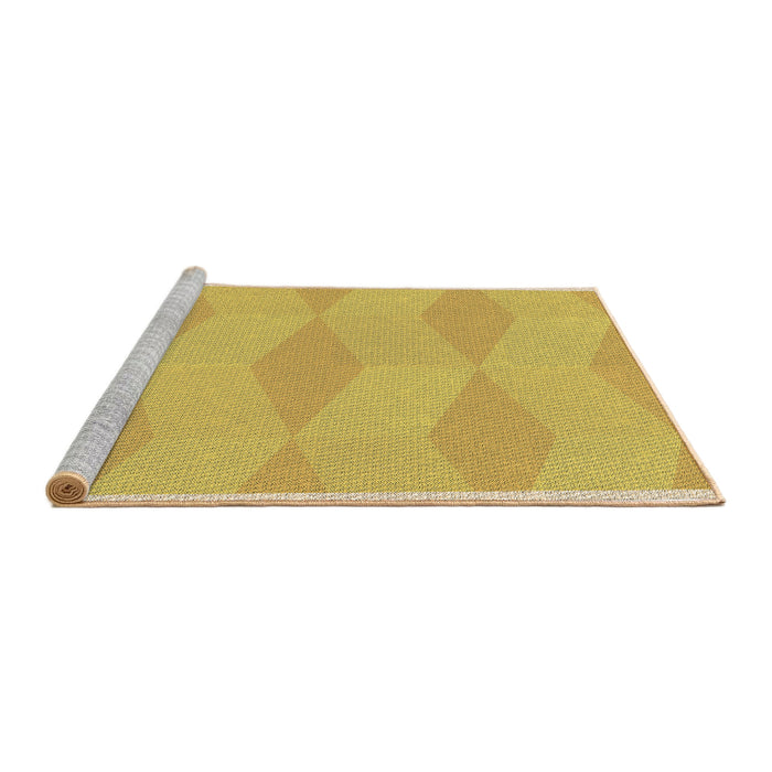 Sideview of Machine Washable Transitional Bright Gold Yellow Rug, wshpat870brn