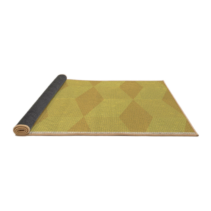 Thickness of Patterned Bright Gold Yellow Rug, pat870brn