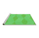 Sideview of Machine Washable Transitional Neon Green Rug, wshpat870grn