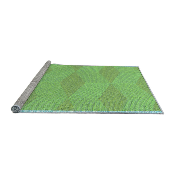 Sideview of Machine Washable Transitional Jade Green Rug, wshpat870lblu