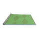 Sideview of Machine Washable Transitional Jade Green Rug, wshpat870lblu