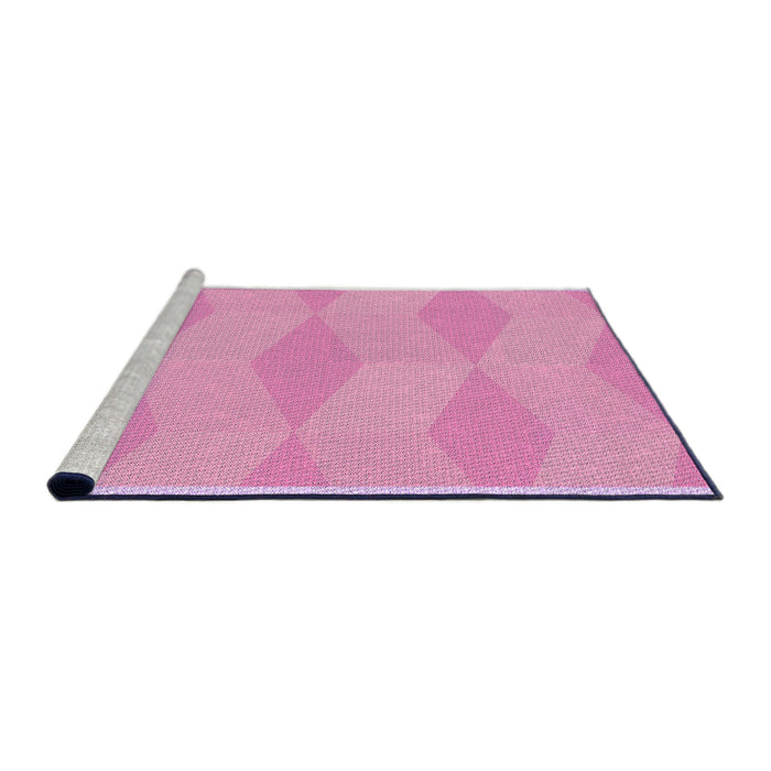 Sideview of Machine Washable Transitional Pastel Purple Pink Rug, wshpat870pur