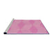 Sideview of Machine Washable Transitional Pastel Purple Pink Rug, wshpat870pur