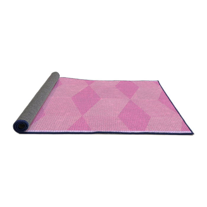 Thickness of Patterned Pastel Purple Pink Rug, pat870pur