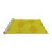 Sideview of Machine Washable Transitional Yellow Rug, wshpat870yw