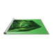 Sideview of Machine Washable Transitional Deep Emerald Green Rug, wshpat871grn