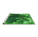 Sideview of Machine Washable Transitional Green Rug, wshpat872grn