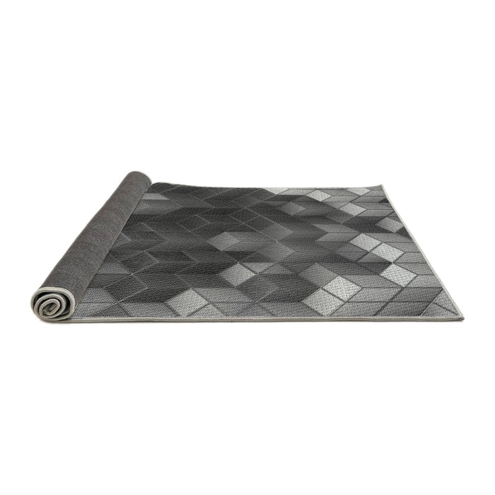 Thickness of Patterned Gunmetal Gray Rug, pat872gry