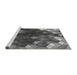 Sideview of Machine Washable Transitional Gunmetal Gray Rug, wshpat872gry