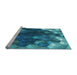 Sideview of Machine Washable Transitional Dark Turquoise Green Rug, wshpat872lblu