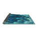 Thickness of Patterned Dark Turquoise Green Rug, pat872lblu